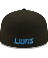 Men's New Era Black Detroit Lions Omaha Team 59Fifty Fitted Hat