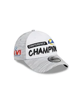Men's New Era Los Angeles Rams Nfc Champions Locker Room 9FORTY Trucker Snapback Hat