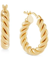 Twist Hoop Earrings in 10k Gold (20mm)