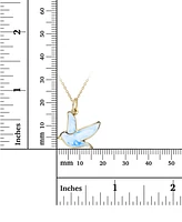 Enamel Dove 18" Pendant Necklace in 14k Gold