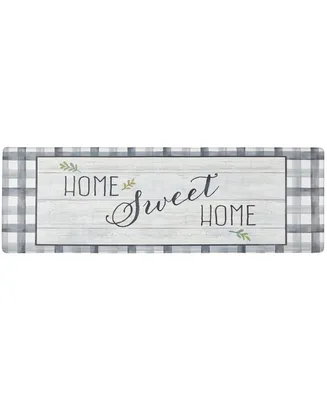 Global Rug Designs Cheerful Ways Home Sweet Home Farmhouse Checkered 1'6" x 4'7" Runner Area Rug