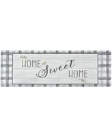 Global Rug Designs Cheerful Ways Home Sweet Home Farmhouse Checkered 1'6" x 4'7" Runner Area Rug
