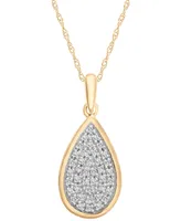 Diamond Pave Teardrop 18" Pendant Necklace (1/6 ct. t.w.) in 10k Gold