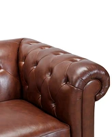 Closeout! Ciarah Chesterfield Leather Loveseat, Created for Macy's