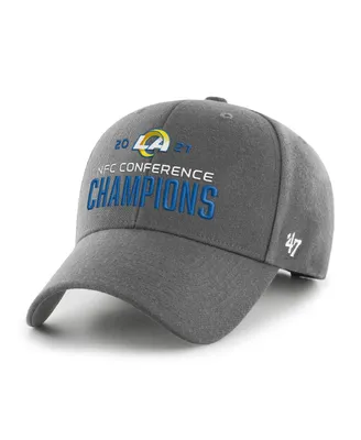 Men's '47 Brand Charcoal Los Angeles Rams 2021 Nfc Champions Mvp Adjustable Hat