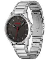 Hugo First Men's Silver-Tone Stainless Steel Bracelet Watch 43mm