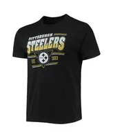 Men's Black Pittsburgh Steelers Throwback T-shirt