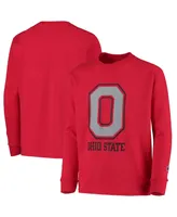 Big Boys Scarlet Ohio State Buckeyes Lockup Long Sleeve T-shirt