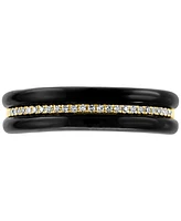 Effy Onyx & Diamond (1/10 ct. t.w.) Ring in 14k Gold