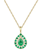 Sapphire (1-1/2 ct. t.w.) & Diamond (1/10 Teardrop 18" Pendant Necklace 14k Gold (Also Emerald and Ruby)