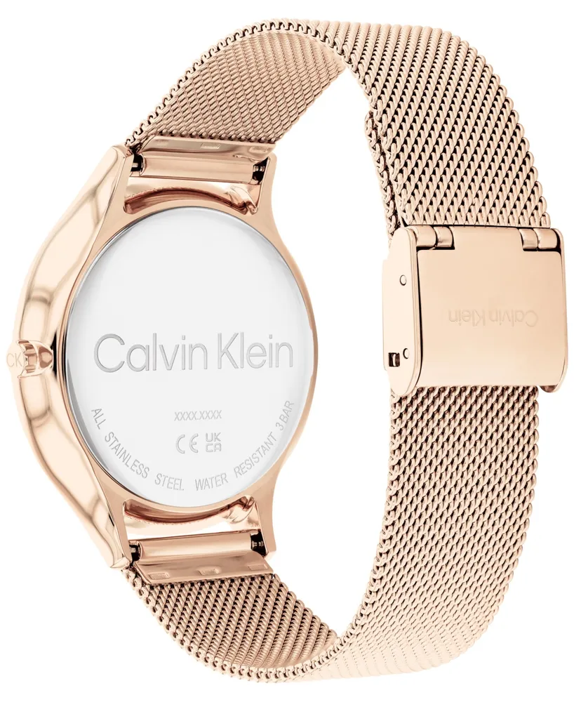 Calvin Klein Carnation Gold-Tone Mesh Bracelet Watch 38mm
