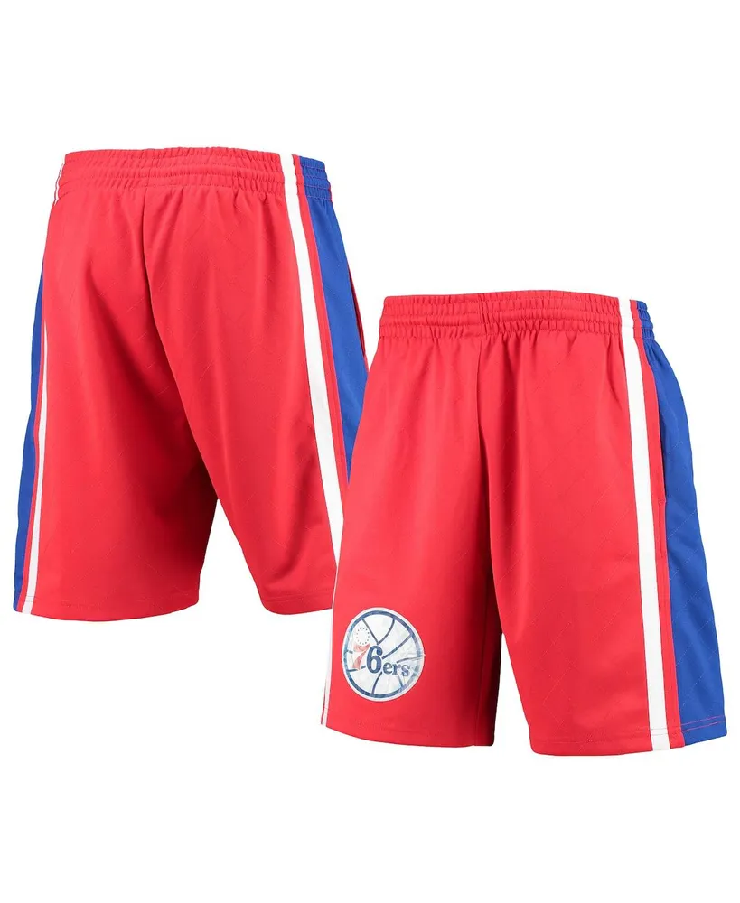 Men's Mitchell & Ness Red Philadelphia 76Ers Hardwood Classics 75th Anniversary Swingman Shorts