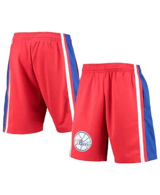 Men's Mitchell & Ness Red Philadelphia 76Ers Hardwood Classics 75th Anniversary Swingman Shorts