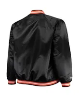 Men's Mitchell & Ness Black Phoenix Suns Big and Tall Hardwood Classics Raglan Satin Full-Snap Jacket