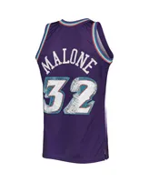 Men's Mitchell & Ness Karl Malone Purple Utah Jazz 1996-97 Hardwood Classics 75th Anniversary Diamond Swingman Jersey