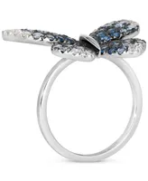 Le Vian Denim Ombre (1-3/4 ct. t.w.) & White Sapphire (1/3 ct. t.w.) Butterfly Ring in 14k White Gold