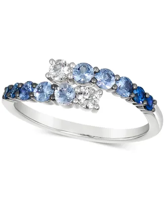 Le Vian Denim Ombre (5/8 ct. t.w.) & White Sapphire (1/5 Bypass Statement Ring 14k Gold