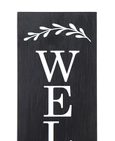 Glitzhome 30" Double Sided Solid Boxed 'Welcome to our Porch' Porch Sign