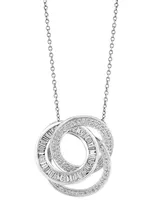 Effy Diamond Interlocking Triple Circle 18" Pendant Necklace (3/4 ct. t.w.) in 14k White Gold