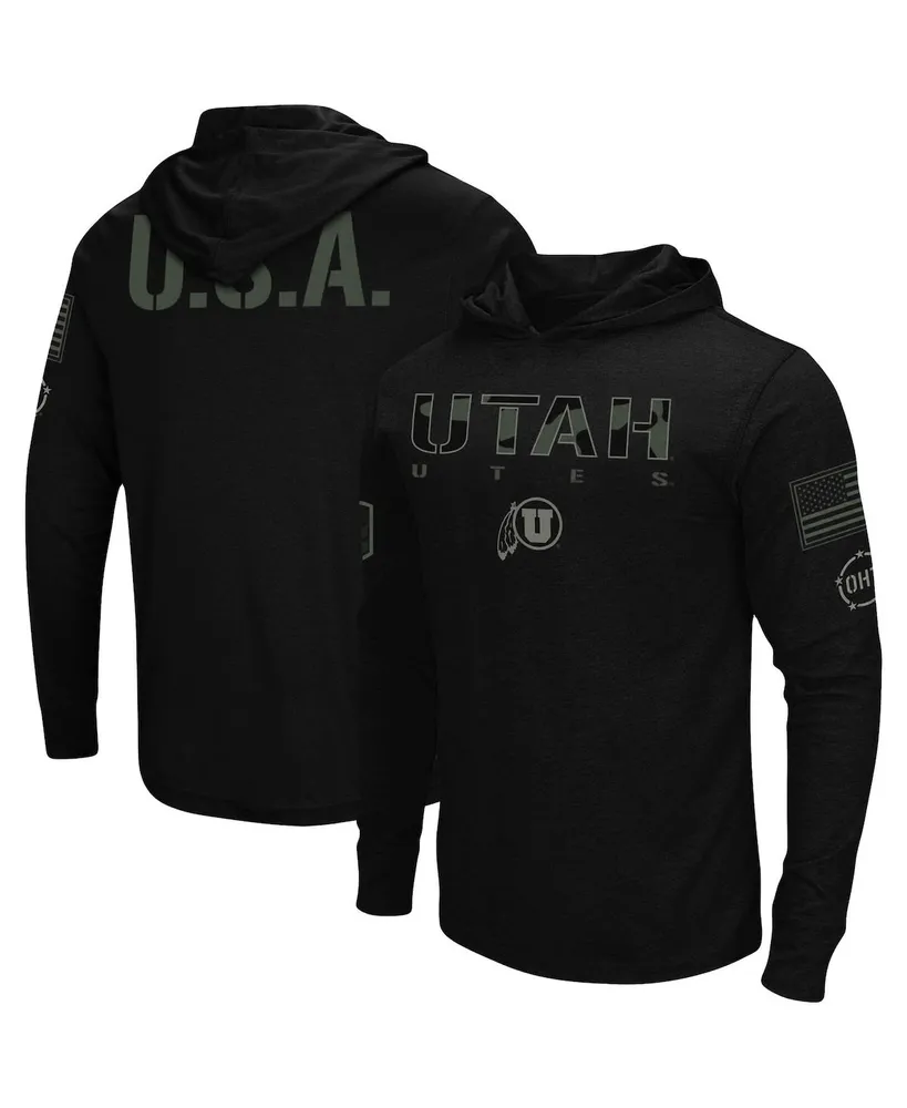 Men's Black Utah Utes Oht Military-Inspired Appreciation Hoodie Long Sleeve T-shirt