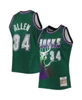 Men's Ray Allen Green Milwaukee Bucks 1996-97 Hardwood Classics 75th Anniversary Diamond Swingman Jersey