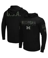 Men's Black Michigan Wolverines Oht Military-Inspired Appreciation Hoodie Long Sleeve T-shirt