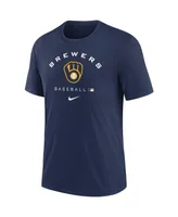 Men's Navy Milwaukee Brewers Authentic Collection Tri-Blend Performance T-shirt