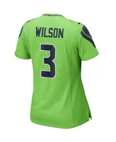 Women's Russell Wilson Neon Green Seattle Seahawks Alternate Game Jersey