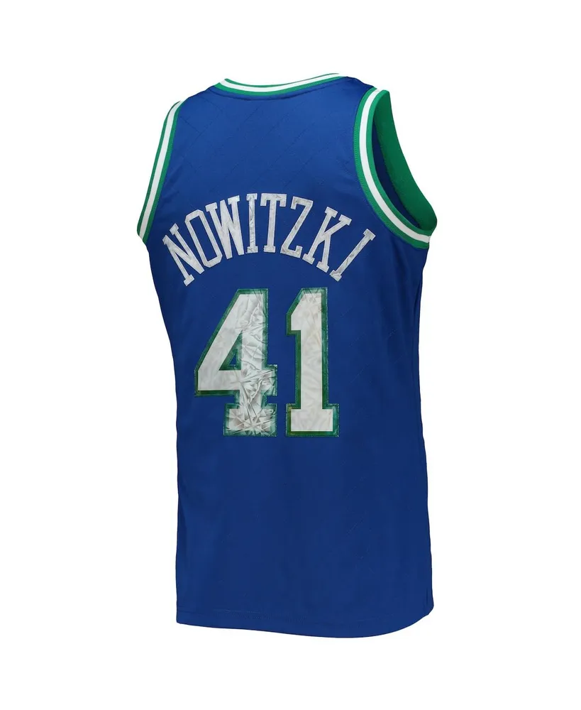 Men's Dirk Nowitzki Blue Dallas Mavericks 1998-99 Hardwood Classics 75th Anniversary Diamond Swingman Jersey