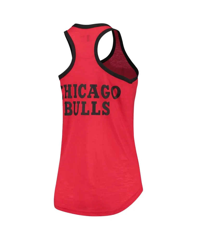 Women's Red Chicago Bulls Showdown Burnout Tank Top