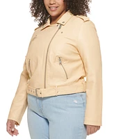 Levi's Plus Faux Leather Belted Motorcycle Jacket