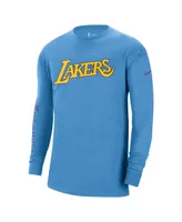 Men's Nike Powder Blue Los Angeles Lakers 2021/22 City Edition Courtside Heavyweight Moments Long Sleeve T-shirt