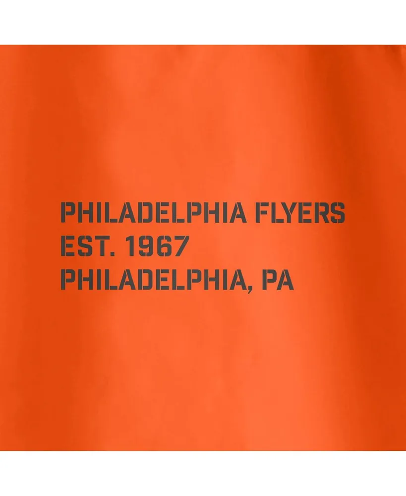 Men's Fanatics Black, Orange Philadelphia Flyers Thrill Seeker Anorak Half-Zip Jacket