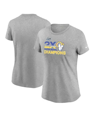 Women's Nike Heather Gray Los Angeles Rams 2-Time Super Bowl Champions T-shirt