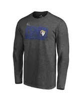 Men's Fanatics Heather Charcoal Los Angeles Rams Super Bowl Lvi Champions Fumble Long Sleeve T-shirt