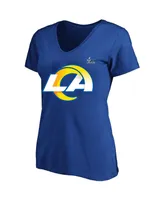 Women's Fanatics Matthew Stafford Royal Los Angeles Rams Super Bowl Lvi Plus Name Number V-Neck T-shirt