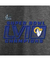 Men's Fanatics Heather Charcoal Los Angeles Rams Super Bowl Lvi Champions Fumble T-shirt