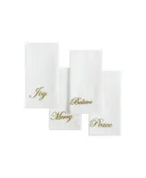 Elrene Holiday Sentiments Napkins, Set of 4