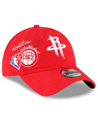 Men's New Era Red Houston Rockets Back Half 9TWENTY Adjustable Hat