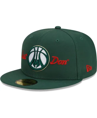 Men's New Era x Just Don Hunter Green Milwaukee Bucks 59FIFTY Fitted Hat