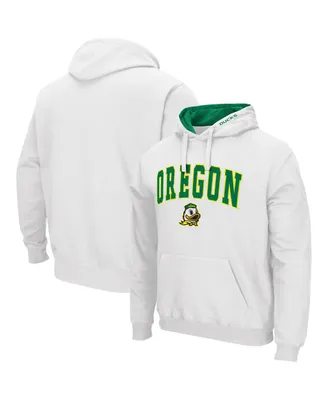 Men's Colosseum White Oregon Ducks Arch and Logo 3.0 Pullover Hoodie