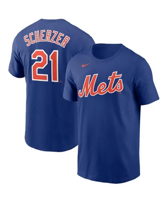 Men's Nike Max Scherzer Royal New York Mets Name and Number T-shirt