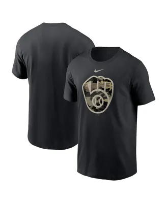 Men's Nike Black Milwaukee Brewers Team Camo Logo T-shirt