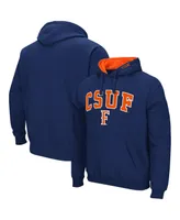 Men's Colosseum Navy Cal State Fullerton Titans Arch and Logo Pullover Hoodie