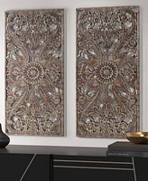 Madison Park Botanical Panel Carved Wall Set, 2 Piece