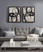 Madison Park Moving Midas Abstract Foil Framed Canvas Set, 2 Piece