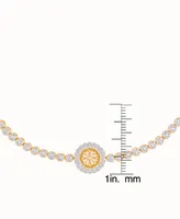 Diamond Accent Adjustable Bolo Bracelet in 14K Gold Plate