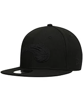 Men's New Era Orlando Magic Black On Black 9Fifty Snapback Hat