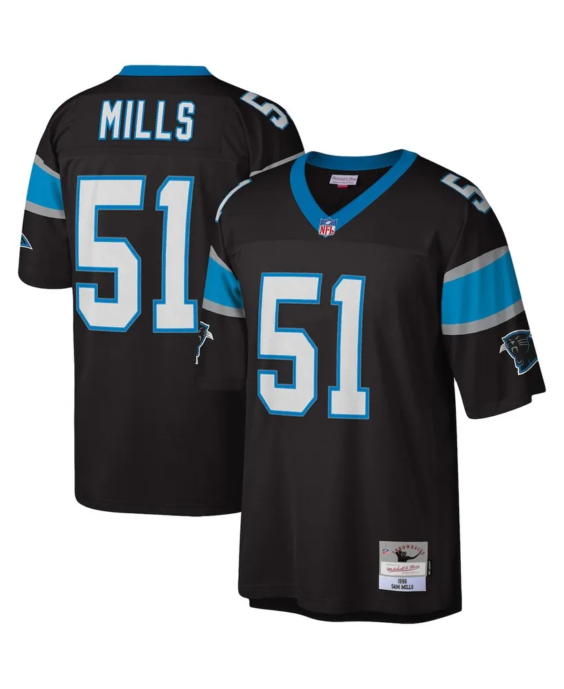 Men's Mitchell & Ness Sam Mills Black Carolina Panthers Legacy Replica Jersey