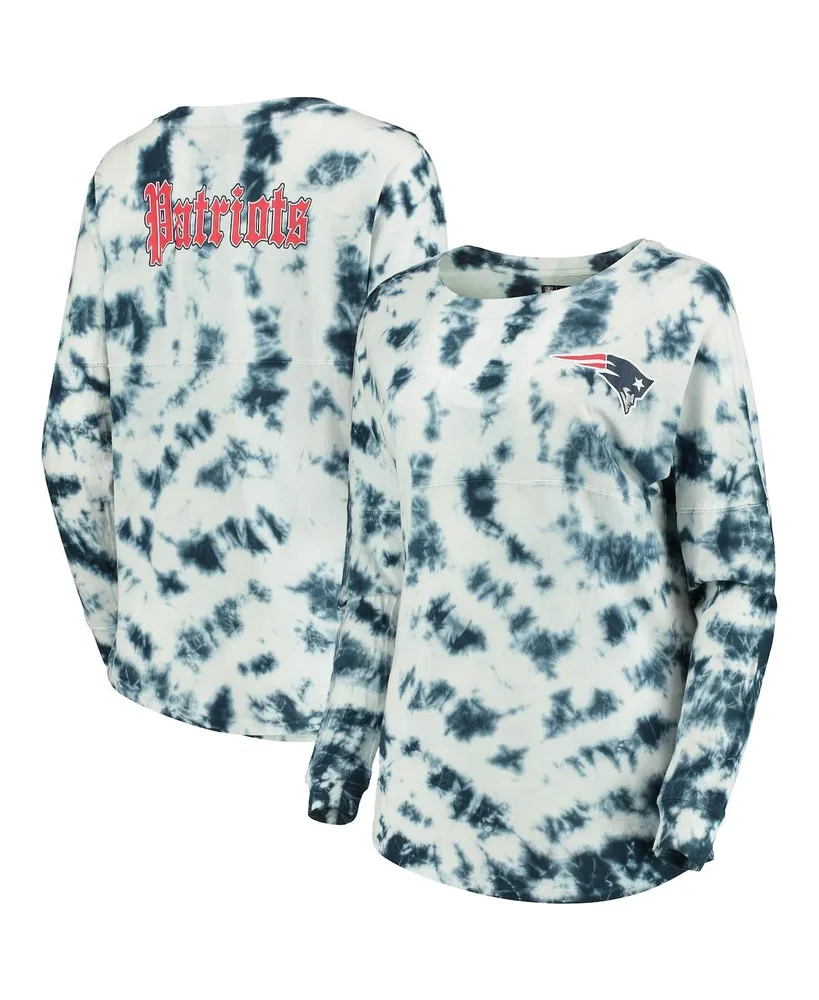 New Era Navy New York Yankees Tie-dye Cropped Long Sleeve T-shirt